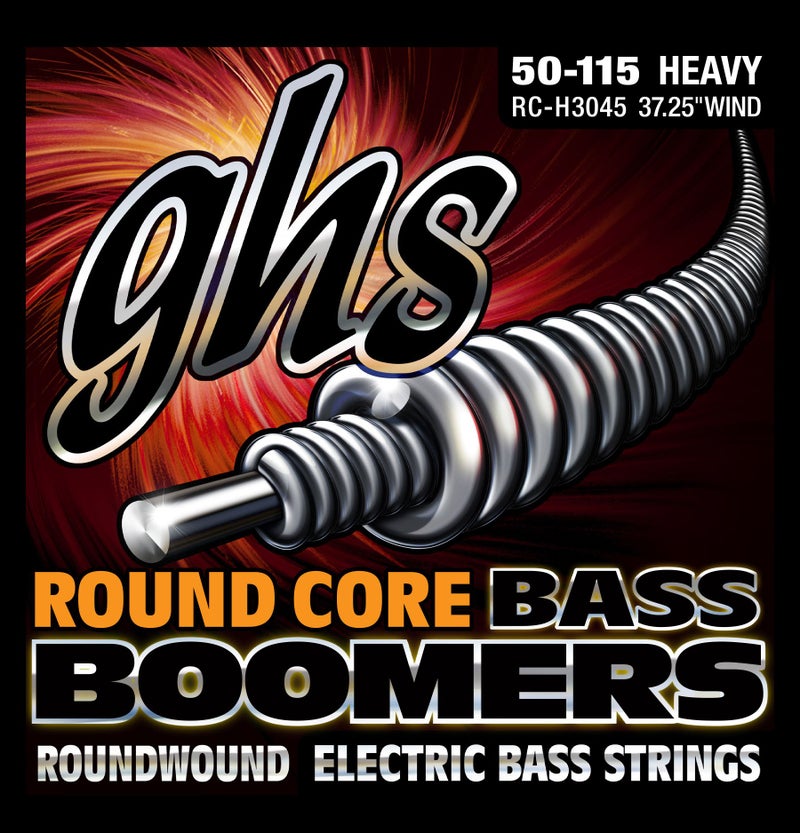 GHS Strings RC-H3045 Round Core Bass Boomers, 4-Set, Silver, Heavy Gauge, 50-115 (37.25" Winding) - Image 1